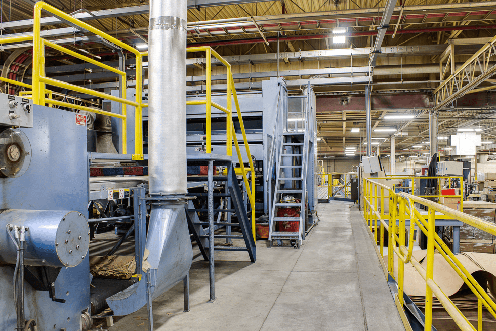 The converting floor at the Fibre Converters plant in Constantine, Michigan